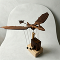 The Obsidian Wing: Handcrafted Walnut Wood Flying Dragon Kinetic Automaton