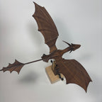 The Obsidian Wing: Handcrafted Walnut Wood Flying Dragon Kinetic Automaton