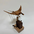Ocean Majesty: Handcrafted Wooden Manta Ray Automaton