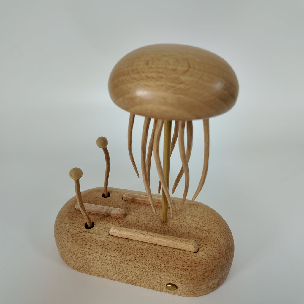 Handcrafted Kinetic Jellyfish | Relaxing Wood Motion Art for Desk