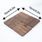 Handcrafted Walnut Puzzle Coaster Set - Modular Wooden Desk Trivet