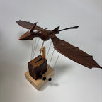 The Obsidian Wing: Handcrafted Walnut Wood Flying Dragon Kinetic Automaton