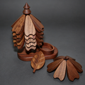 Sapele Wood Christmas Tree Coaster Set - Modular Heat-Resistant Trivet